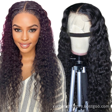 Factory 40 Inch Water Wave Deep Wave Wig,Hd Transparent Swiss Lace Frontal Full Lace Wig,Full Curly Invisible Lace Front Wig